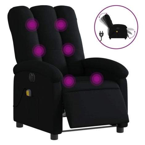 vidaXL Elektrické masážní polohovací křeslo černé textil