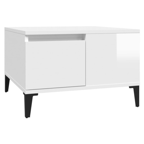 vidaXL Konferenční stolek lesklý bílý 55x55x36,5 cm kompozitní dřevo