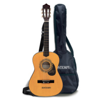 BONTEMPI - Dřevěná kytara 92 cm s popruhem přes rameno s taškou