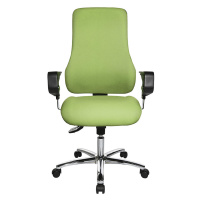 Topstar Otočná židle pro operátory, s područkami, výška opěradla 600 mm, potah světle zelený