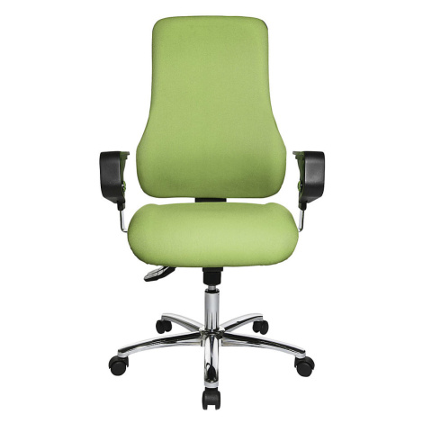 Topstar Otočná židle pro operátory, s područkami, výška opěradla 600 mm, potah světle zelený