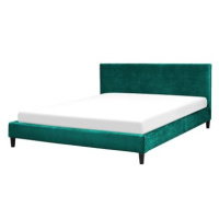 BELIANI postel FITOU 160 × 200 cm, sametová, tmavě zelená