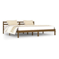 Rám postele masivní borovice 200 × 200 cm medově hnědý, 810453