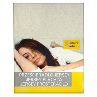 Jersey prostěradlo s napínací gumou 140x200 béžové b.2