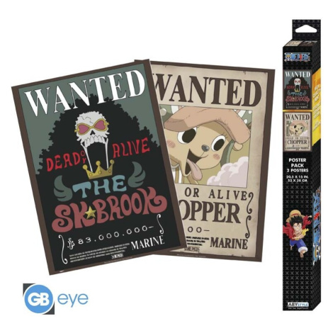 Set 2 plakátů One Piece - Wanted Chopper & Brook (52x38 cm) Abysse