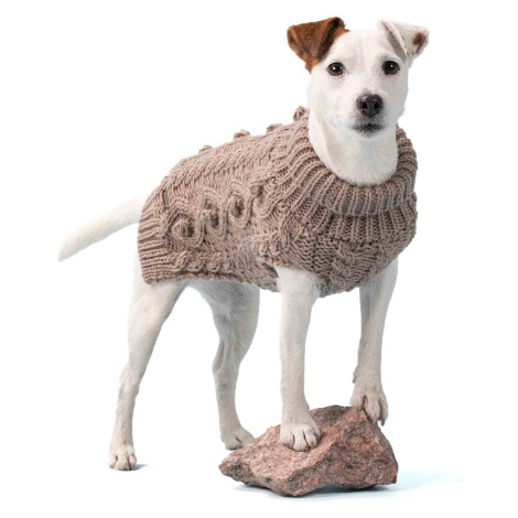 Ručně pletený svetr pro psy Paikka - béžový Velikost: 25