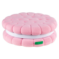 Dekorační polštářek sušenka - růžová/bílá