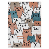 Dywany Łuszczów Dětský kusový koberec Fun Gatti Cats pink - 180x270 cm