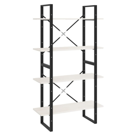 vidaXL Knihovna se 4 policemi bílá 80 x 30 x 140 cm masivní borovice