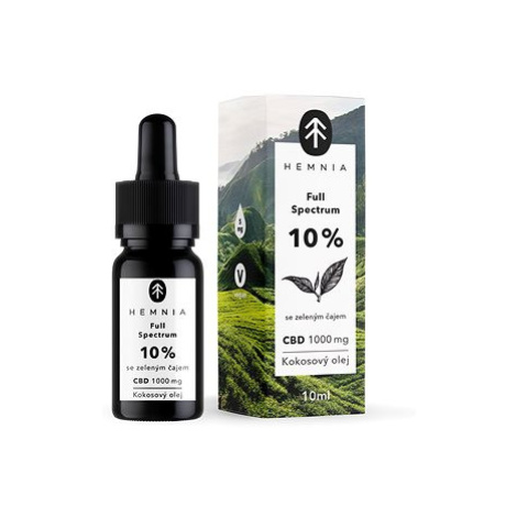 Hemnia Full Spectrum CBD MCT Kokosový olej 10%, 1000 mg, 10 ml, s příchutí zeleného čaje