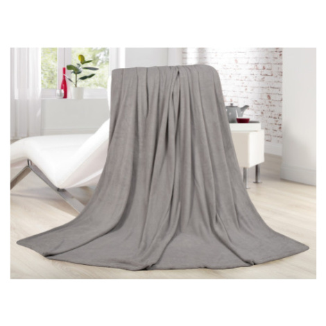 Fleecová deka Lara 220x240 cm, šedo-stříbrná Asko