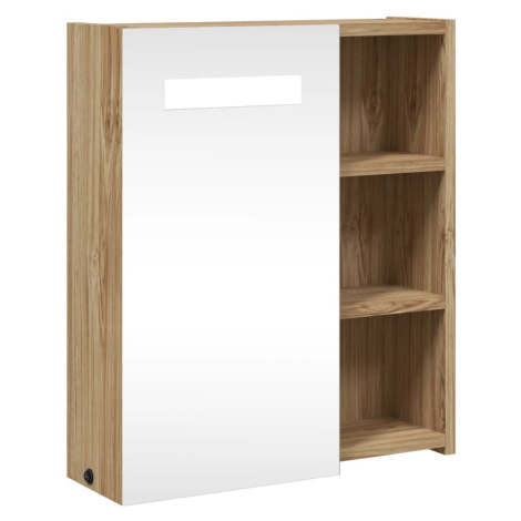 vidaXL Koupelnová zrcadlová skříňka s LED osvětlením dub 45x13x52 cm