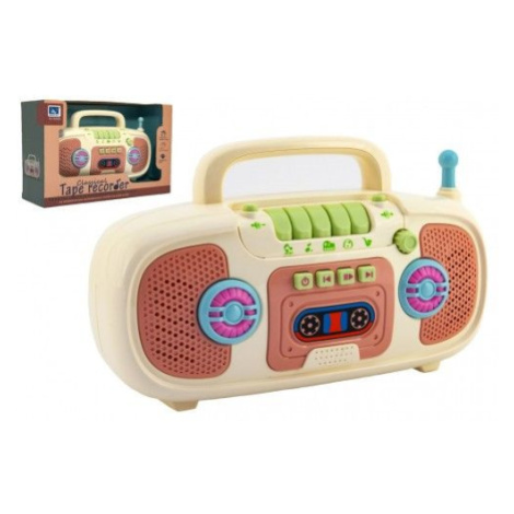 Rádio dětské plast na baterie se zvukem se světlem v krabici 27x18x10cm Teddies