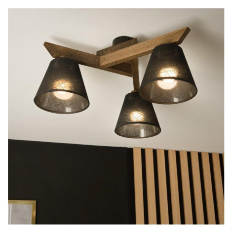 Brilagi - LED  Přisazený lustr ANTHONY 3xE14/40W/230V dub ořech/černá 8590828610670