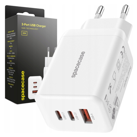 Rychlonabíječka Spacecase GaN 65W 2X Usb-c Usb-a Pro Telefon Qc 3.0 Pd Pps