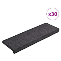 vidaXL Rohože na schody 30 ks 65x21x4 cm antracitová