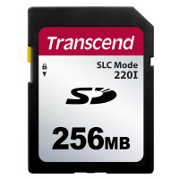 Transcend 256MB SD220I MLC průmyslová paměťová karta (SLC mode), 22MB/s R,20MB/s W, černá