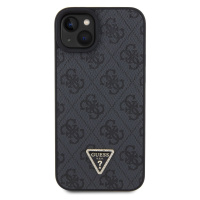 Zadní kryt Guess PU 4G Strass Triangle Metal Logo pro Apple iPhone 15 Plus, black