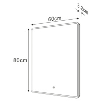 SAPHO PIRI zrcadlo s LED osvětlením 60x80cm, senzor, 2700-6500K PR600S