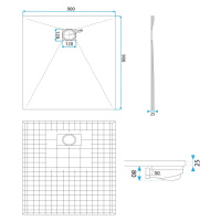 REA Sprchová vanička Magnum White 90x90 REA-K3338