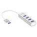 AlzaPower AluCore USB-A (M) na 4× USB-A (F) stříbná