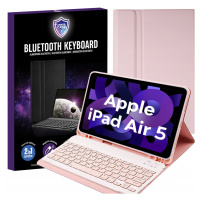 Růžová Klávesnice S Pouzdro Pro Apple Ipad Air 5 10.9 2022 A2589 A2591 A2588