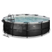 Bazén s krytem a pískovou filtrací Black Leather pool Exit Toys kruhový ocelová konstrukce 488*1