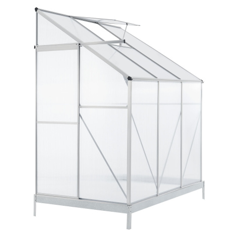 Hliníkový boční skleník 3 m² s 1 střešním oknem včetně podlahových základů