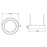 BRUMBERG BRUMBERG Biro Circle Ring direct on/off 100cm stříbrná 4000 K