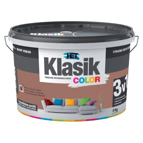 HET Klasik COLOR Tónovaná interiérová barva KC 0277 hnědá čokoládová, 4 kg