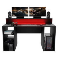 Expedo Počítačový herní stůl LENI + LED, 150x74x70, černá