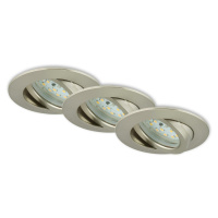 BRILONER 3ks sada LED vestavné svítidlo, pr. 8,2 cm, 6,5 W, matný nikl BRI 7296-032