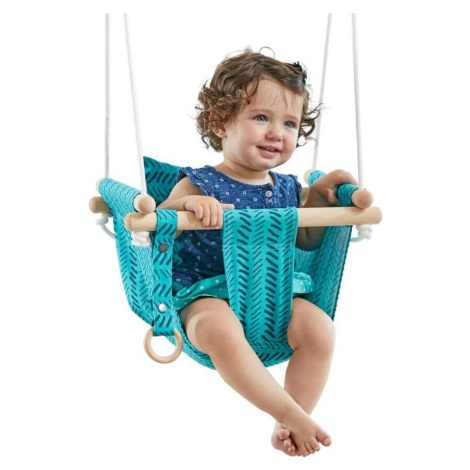 Dětská textilní houpačka bavlněná tyrkysová