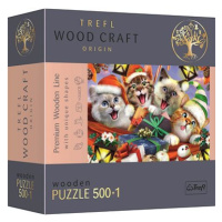 Trefl Wood Craft Origin puzzle Vánoční kočky 501 dílků