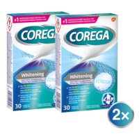 Corega whitening čisticí tablety 30ks - balení 2 ks