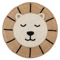 Flair Rugs koberce Dětský koberec Jute Kids Lion Natural - 100x100 (průměr) kruh cm