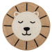 Flair Rugs koberce Dětský koberec Jute Kids Lion Natural - 100x100 (průměr) kruh cm