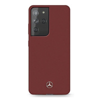 Mercedes Silicone Line pouzdro pro Samsung Galaxy S21 Ultra - červené