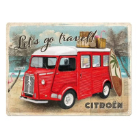 Plechová cedule Citroen Type H - Let is go travel, 40 x 30 cm