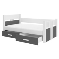 ArtAdrk Jednolůžková postel BIBI | 90 x 200 cm Barva: Bílá / antracit