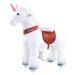 PonyCycle Mechanický jezdící kůň (na kolečkách) pro děti - jednorožec bílý varianta: Velikost 4