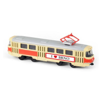 Kovová česká retro tramvaj, 16 cm Brno