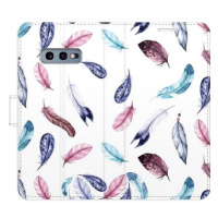 iSaprio flip pouzdro Colorful Feathers pro Samsung Galaxy S10e