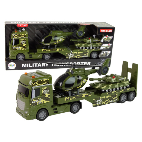 mamido Vojenská sada tank s třecím pohonem, helikoptéra a nákladní auto