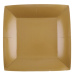 Santex Papierové taniere štvorcové - jednofarebné 18 x 18 cm Barva: Zlatá