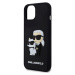 Karl Lagerfeld 3D Rubber Karl and Choupette kryt iPhone 14 černý