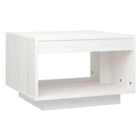 SHUMEE Konferenční stolek bílý 50 × 50 × 33,5 cm masivní borové dřevo, 808504