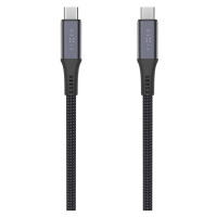 Nabíjecí a datový opletený kabel FIXED s konektory USB-C/USB-C, PD 3.1, 1.2 m, USB4gen2 20Gbps, 