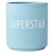 Modrý porcelánový hrnek Design Letters Superstar, 300 ml