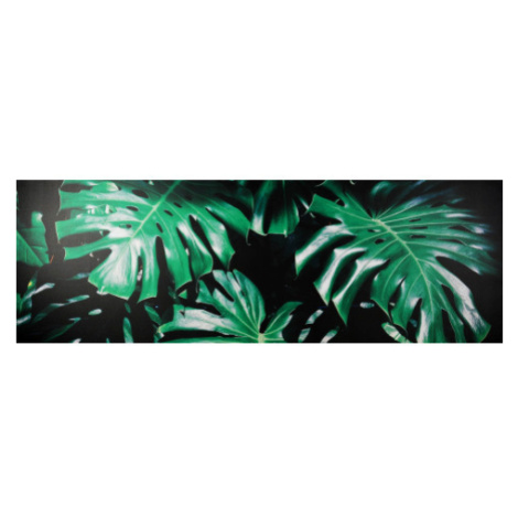 Obraz na plátně Zelené listy na černém pozadí, 150x50 cm Asko